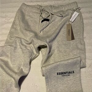 Brand New Size Large Essentials Fear Of God Light Oatmeal Sweatpants